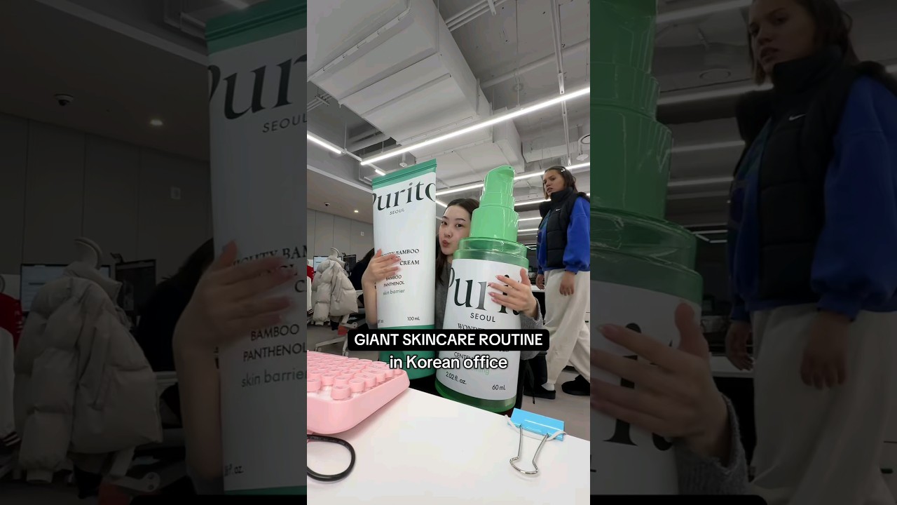 Office skincare routine gone crazy👀skin is happier with giant skincare✨