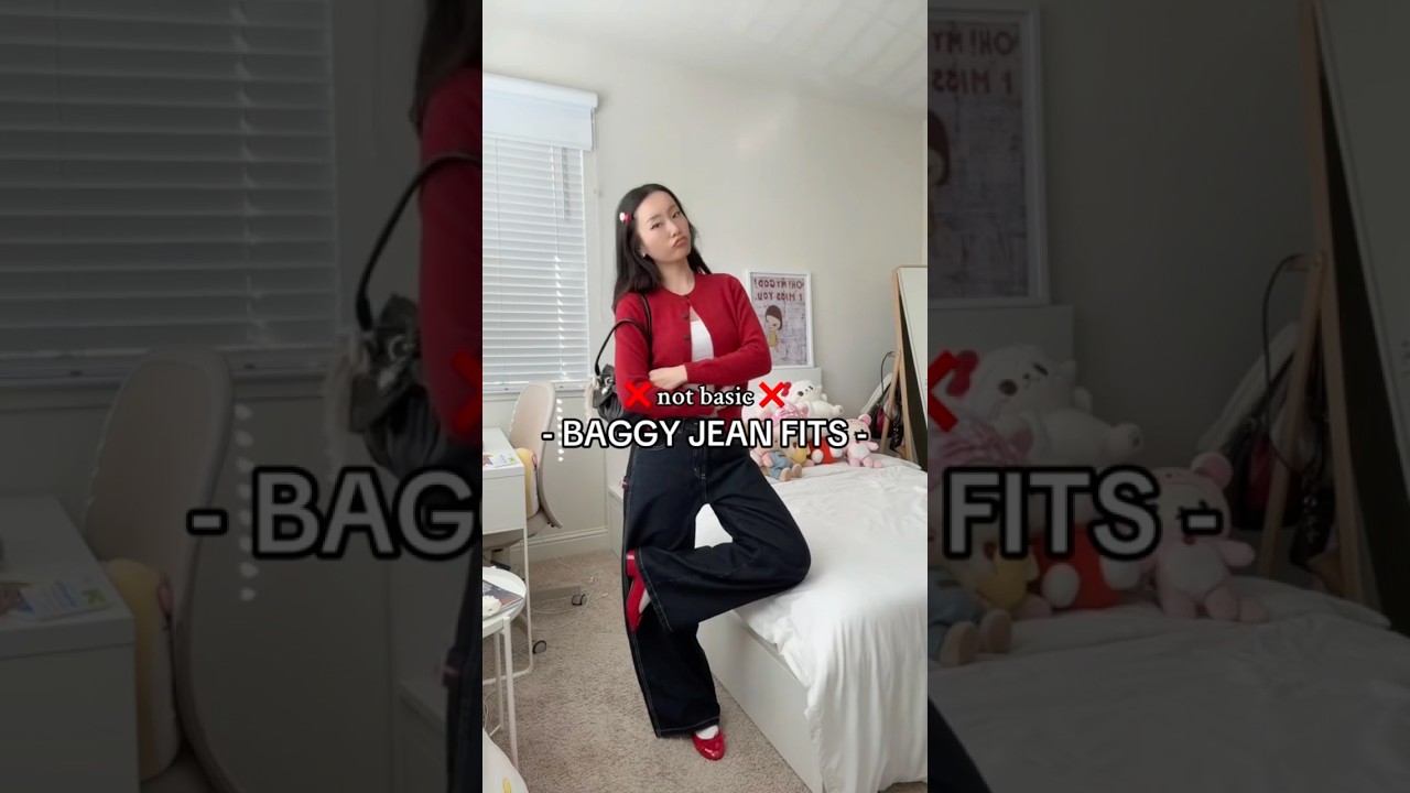 NOT BASIC BAGGY JEAN OUTFITS FOR SCHOOL OR WORK!!! 👖happy monday girlies #jeans #jeanoutfits #ootd