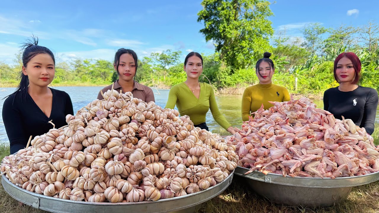 Amazing cooking garlic with chicken wing crispy recipe