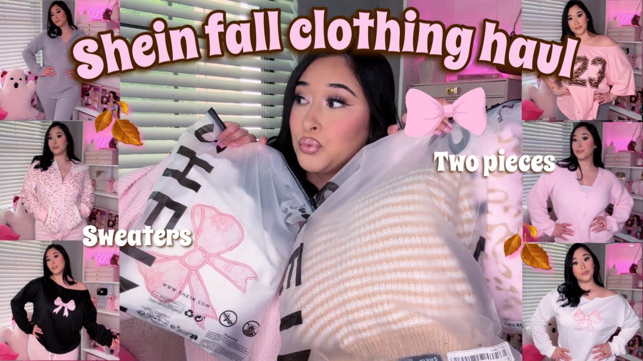 SHEIN FALL CLOTHING HAUL 2025 | girly coquette edition 🎀🍂 (sweaters, pants, tops, & two pieces)