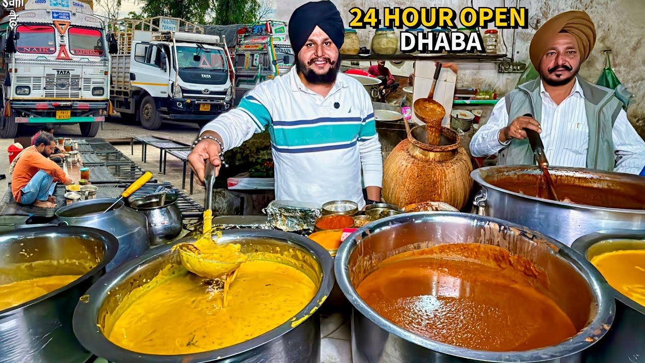 Truck Drivers spl 24×7 OPEN Highway Punjabi Dhaba Food 😍 Street Food India