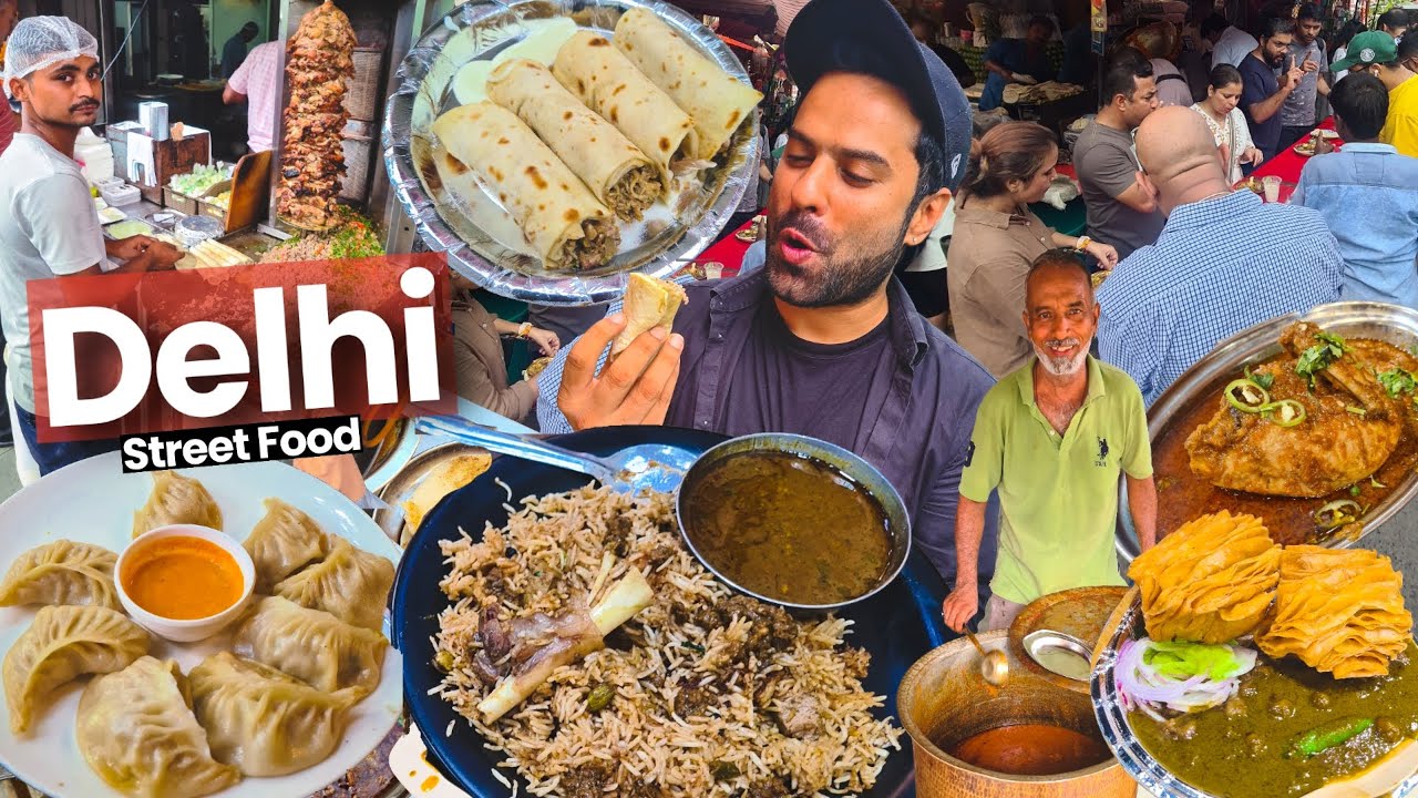 BEST 5 Places to TRY DELHI STREET FOOD | Anand Restaurant Mutton, Best Momo, Shawarma, Japani Samosa