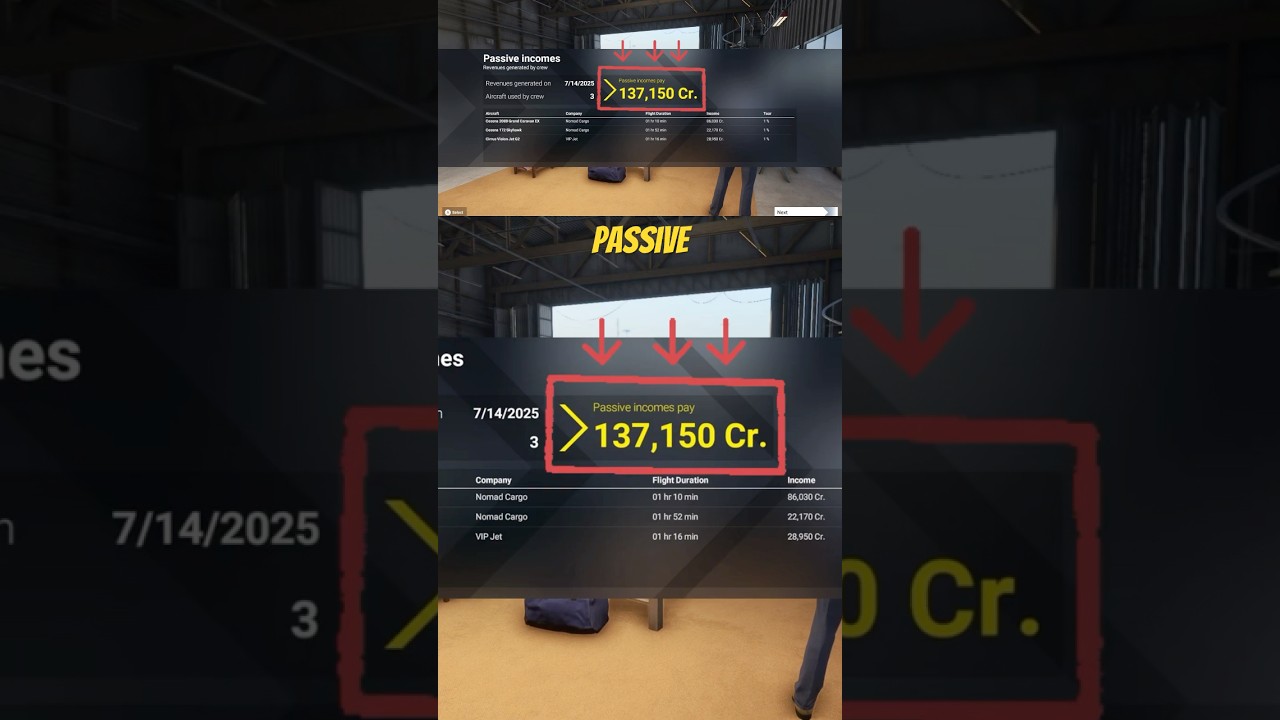 MSFS Passive Income is real!🤑 We’re earning from our AI Crew!💰#msfs2024 #careermode #passiveincome