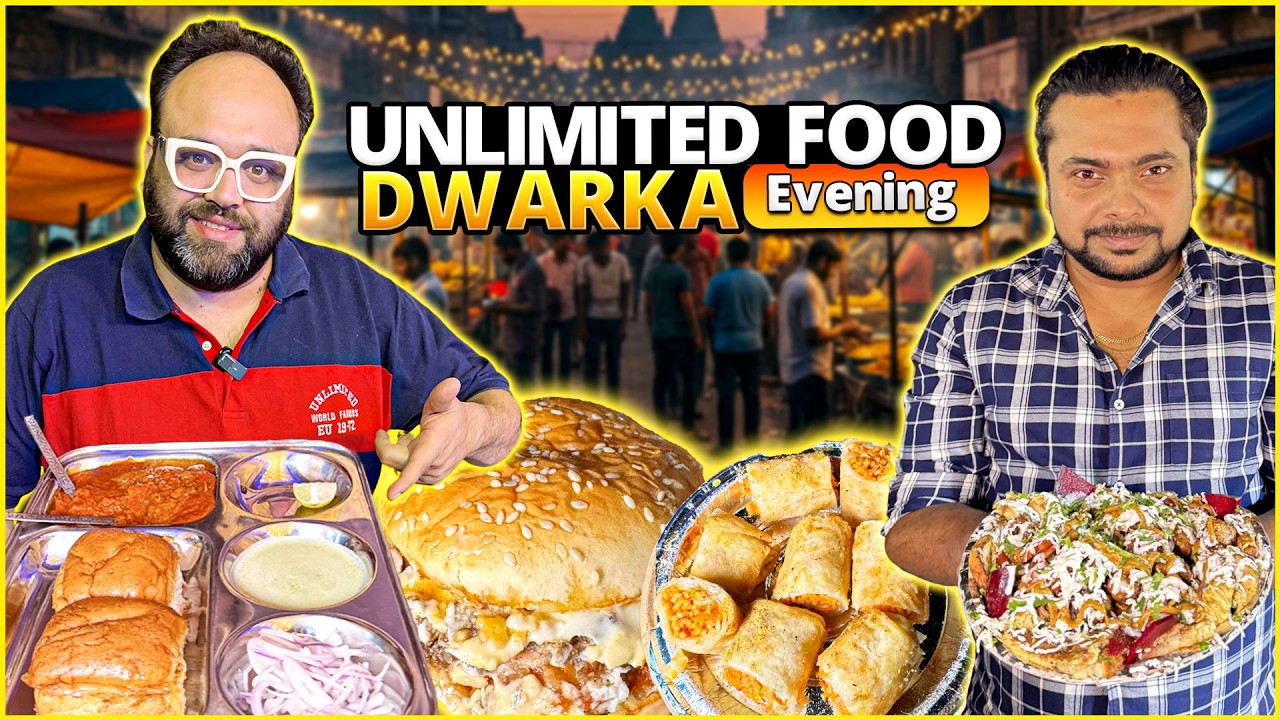 Evening Street Food Dwarka | Spring Roll, Seekh Kebab Omelette, Shawarma Burger, Pao Bhaji