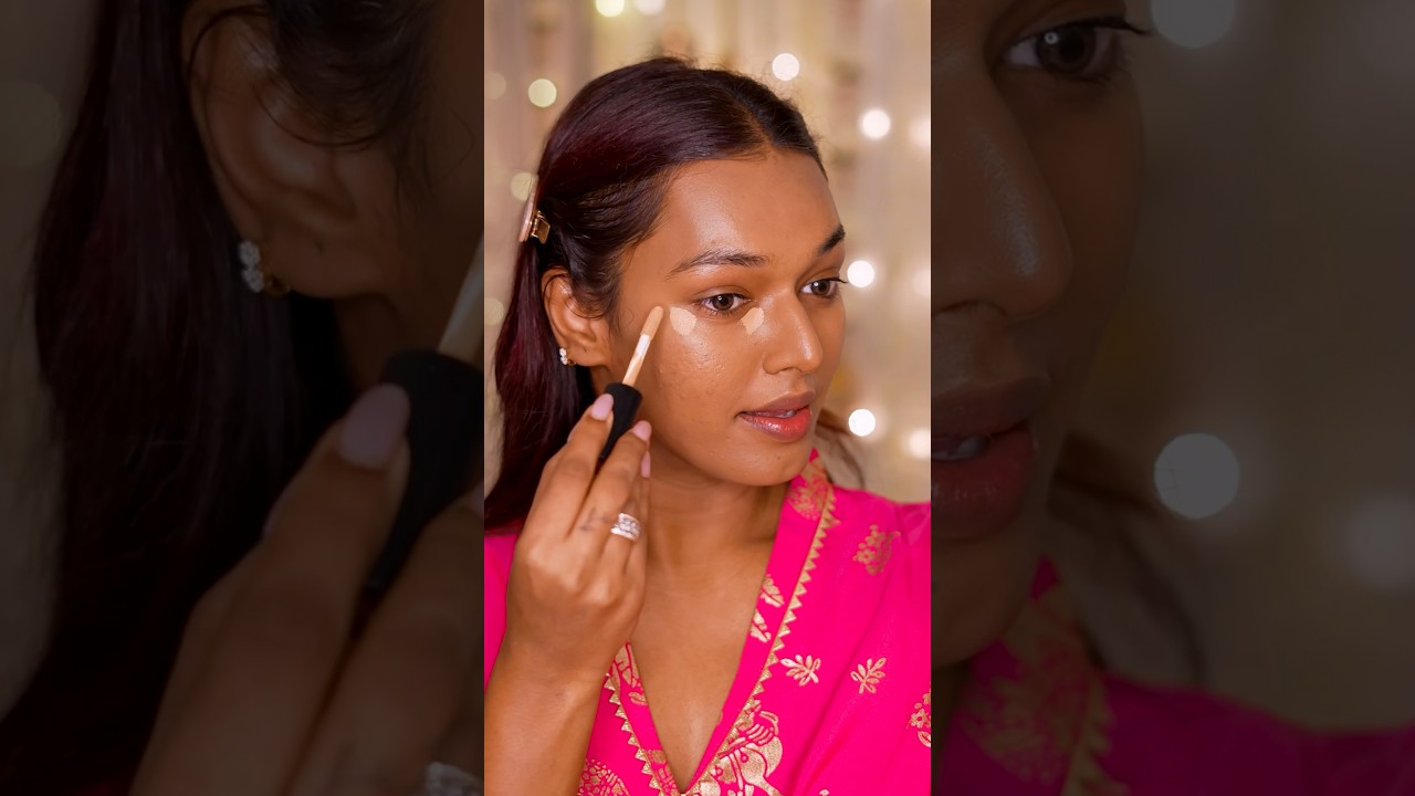 *REAL SKIN* No Filter Festive Makeup Tutorial! Under ₹1000😍✨ #shorts #makeup #ashortaday