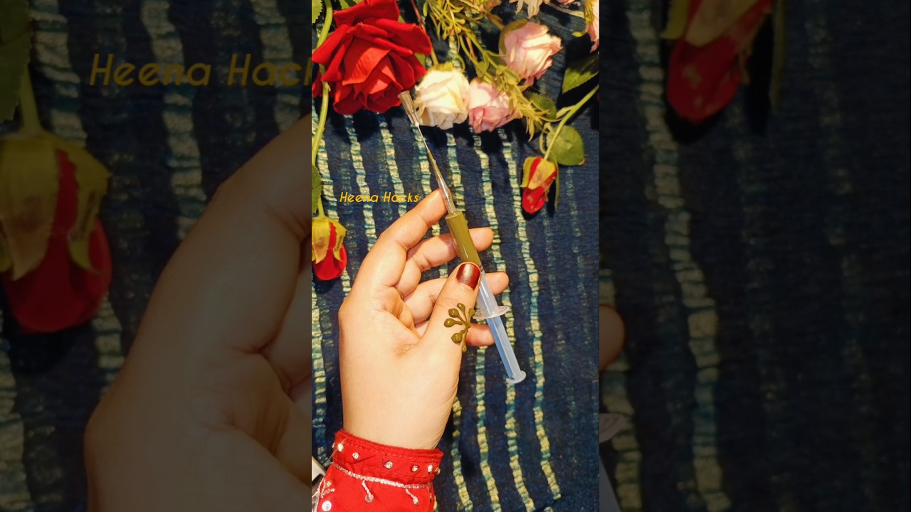 How to Make ❓ injection mehndi cone without needle 💉😱 #mehndi #injectionmehndi #mehnditips #shorts