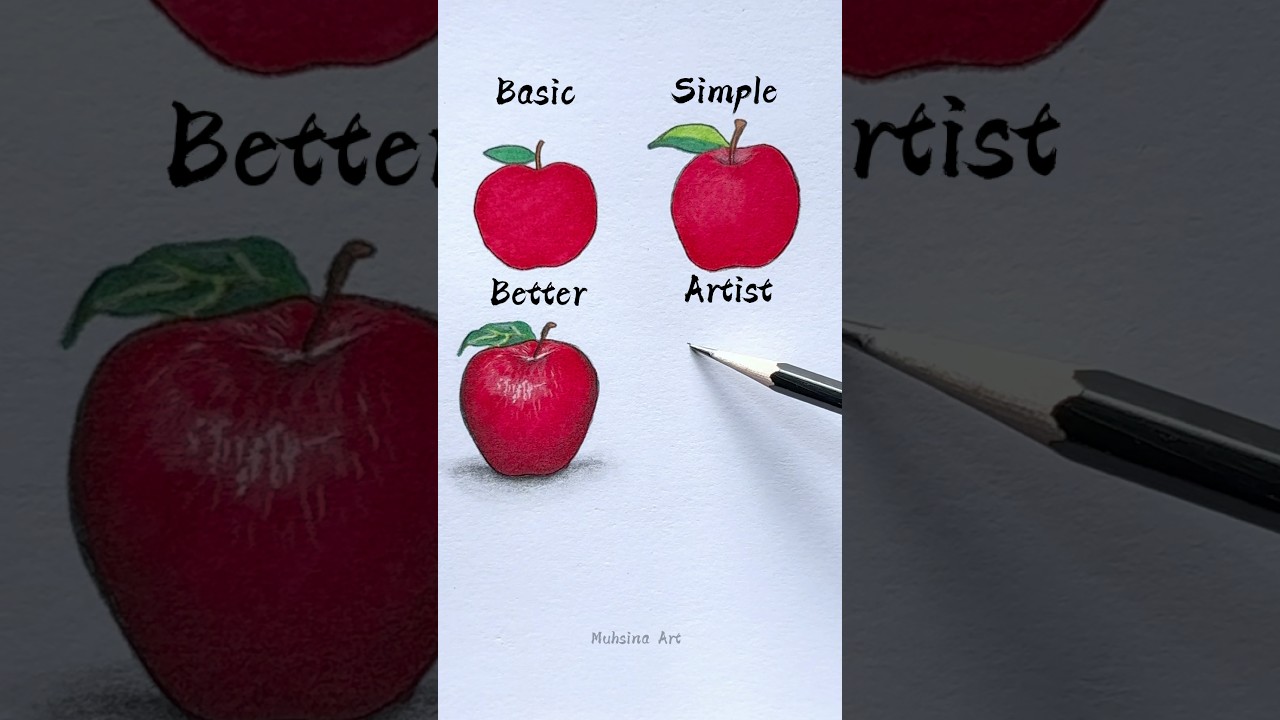 How to draw an apple🤔😱 #shorts #craft #art #drawing #crafts #satisfying