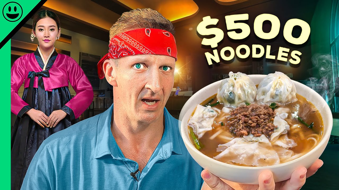 $5 VS $500 Korean Noodles!! (Record Breaking Bowl!)