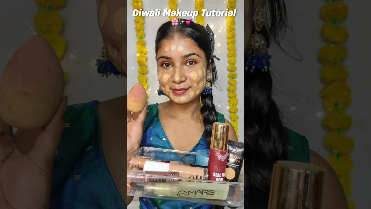 Diwali Makeup Tutorial Under 500 🪔✨ #makeuptutorial #diwalimakeup #ytshorts #trendingshorts