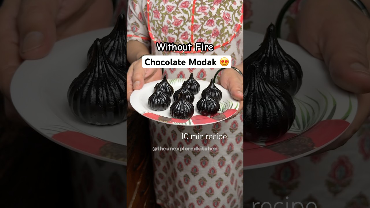 Fireless Recipe😍 Chocolate Modak ❤️ #shorts #modak