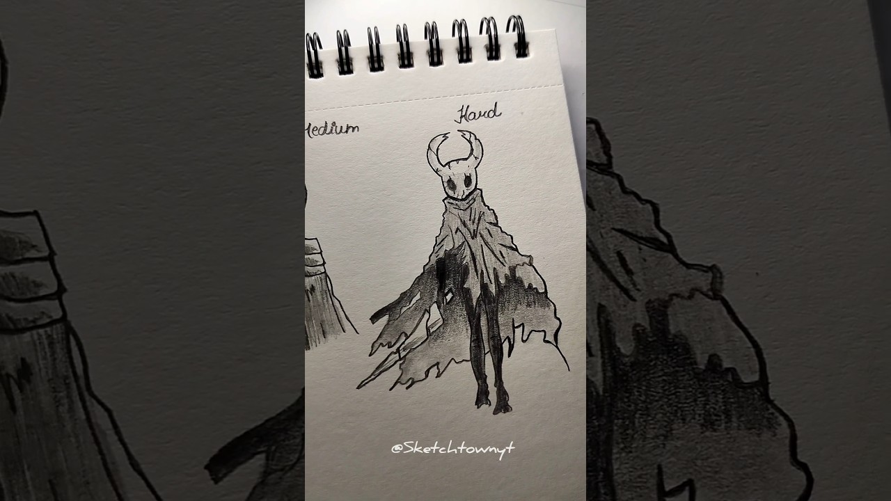 How to draw Hollow Knight ✏️#drawing #tutorial #howtodraw #sketching #fyp