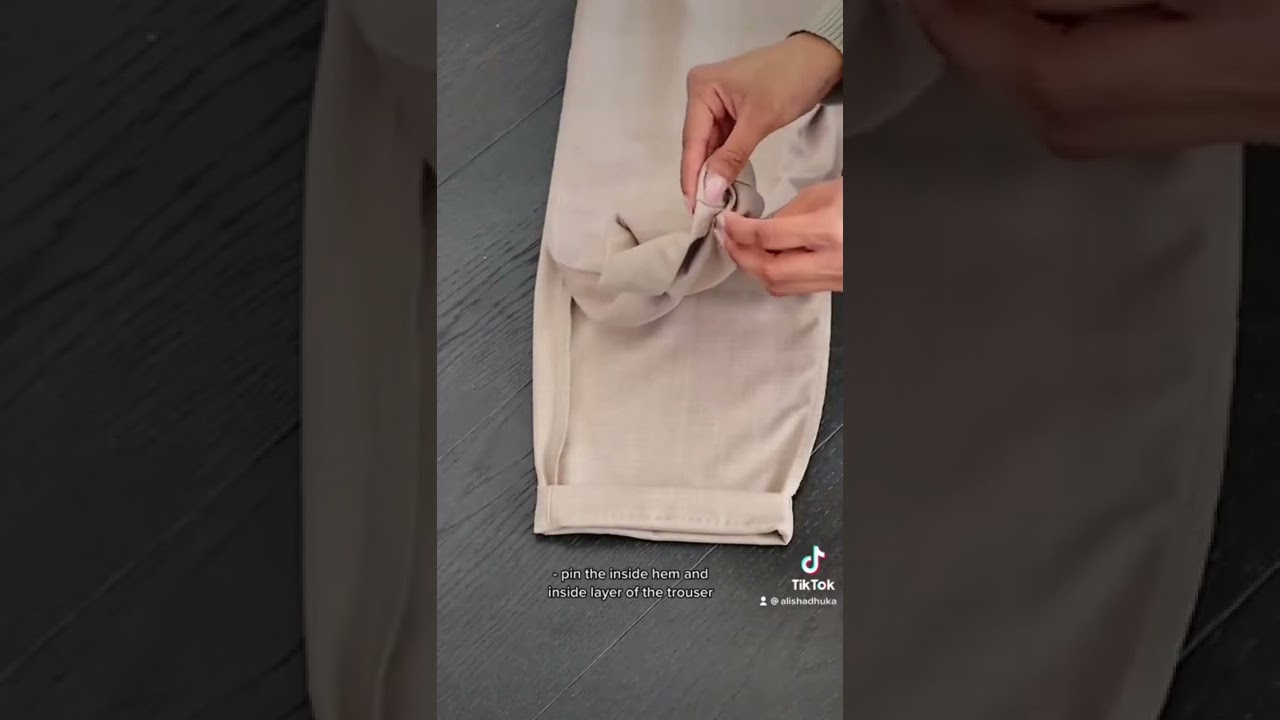 HOW TO SHORTEN PANTS (temporary fix) #fashionhack #fashiontips #stylingtips