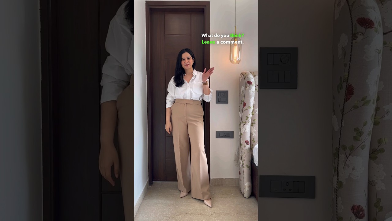 GRWM in Zara wide leg trousers | Office Outfits | Work Wear Outfit Ideas ✨ #shorts #ootd #haul