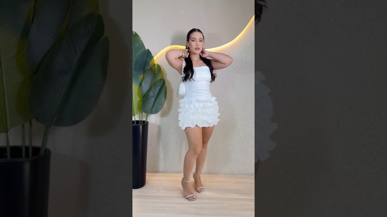 Cute white dress style #fashion #outfitideas